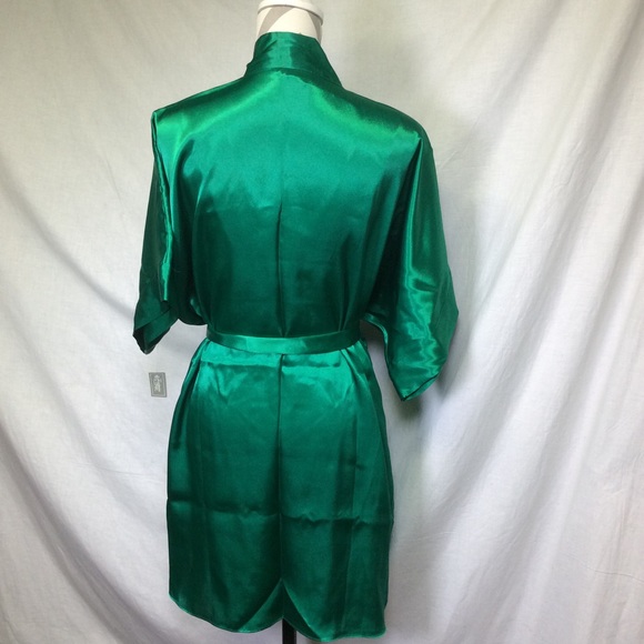Fantasies by Morgan Taylor VTG Green Robe Matching Nightie Chemises 2pc Set Sz S - Picture 10 of 16